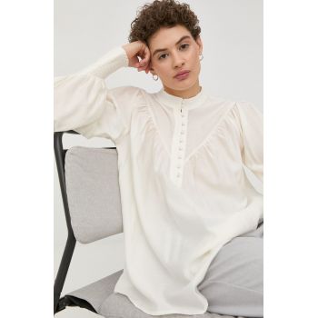 Bruuns Bazaar bluza femei, culoarea bej, neted