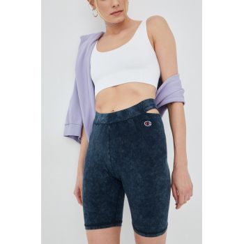 Champion pantaloni scurți 115222 femei, culoarea albastru marin, modelator, high waist 115222-BS028 ieftini