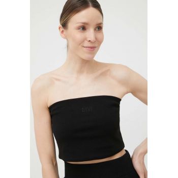 Dkny top femei, culoarea negru, cu spate descoperit