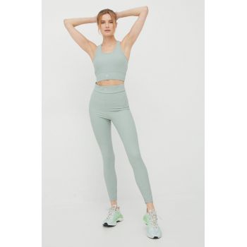 Fila leggins de antrenament Cervia femei, culoarea verde, neted