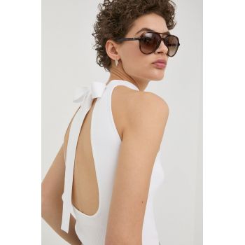 Gestuz top femei, culoarea alb, cu spate descoperit