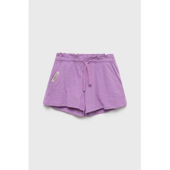 United Colors of Benetton pantaloni scurți din bumbac pentru copii culoarea violet, neted de firma originali