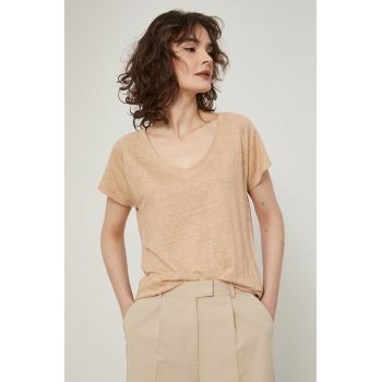 Medicine tricou de in culoarea bej