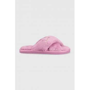 Puma papuci de casa Puma Fluff X Strap 384936 culoarea violet