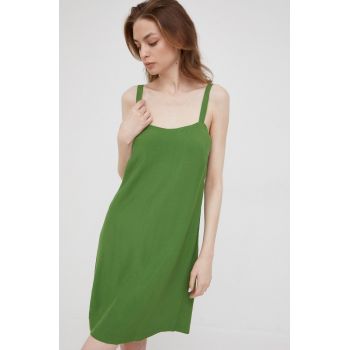 Sisley rochie culoarea verde, mini, drept