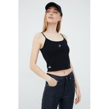 Superdry top femei, culoarea negru ieftin