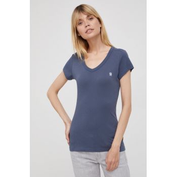 G-Star Raw tricou din bumbac femei, culoarea albastru marin de firma original