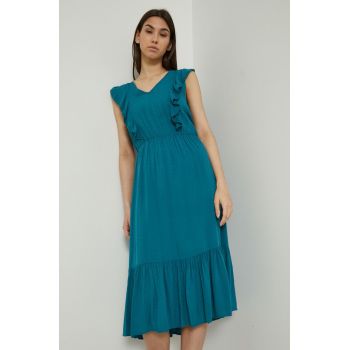 Medicine rochie culoarea verde, midi, evazati