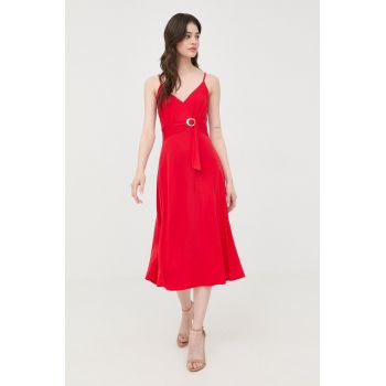 Morgan rochie culoarea rosu, mini, evazati