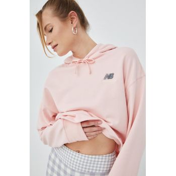 New Balance bluza UT21502PIE femei, culoarea roz, neted