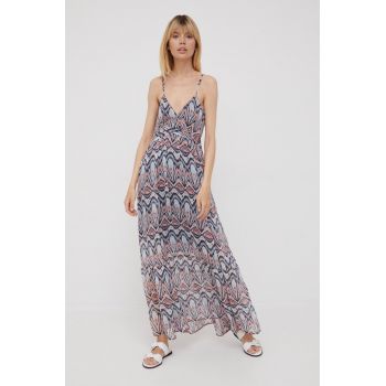 Pepe Jeans rochie Martinica maxi, evazati de firma originala