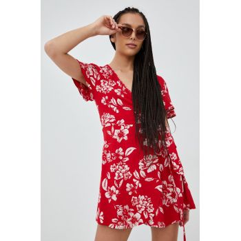 Superdry rochie culoarea rosu, mini, evazati