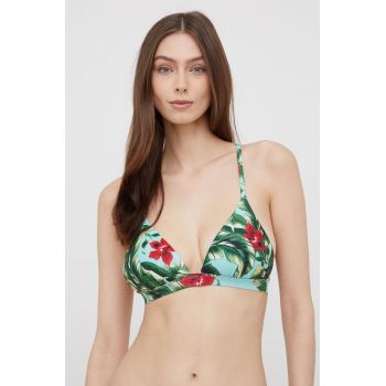 Superdry sutien de baie culoarea verde, cupa usor rigidizata