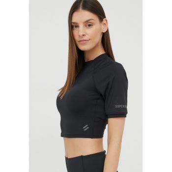 Superdry tricou femei, culoarea negru