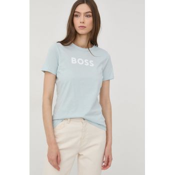 BOSS tricou din bumbac culoarea portocaliu