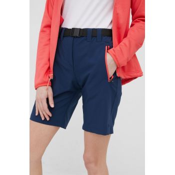 CMP pantaloni scurti femei, culoarea albastru marin, neted, high waist