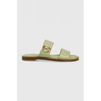 MICHAEL Michael Kors slapi de piele Summer Sandal femei, culoarea verde