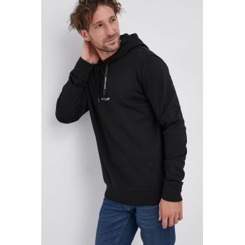 Armani Exchange Bluză bărbați, culoarea negru, cu imprimeu