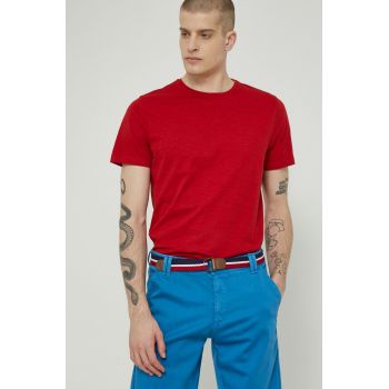 Medicine tricou din bumbac culoarea rosu, neted