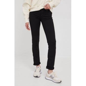 Pepe Jeans jeansi femei, culoarea negru, medium waist ieftini