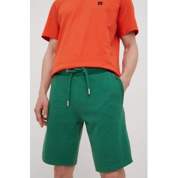 Superdry pantaloni scurti barbati, culoarea verde, melanj