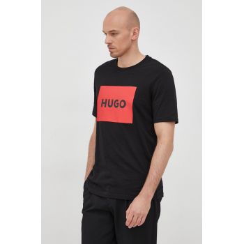 HUGO tricou din bumbac culoarea negru, cu imprimeu 50467952 de firma original