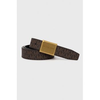 Michael Kors curea cu doua fete barbati, culoarea maro