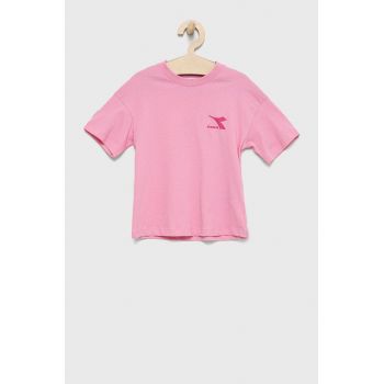 Diadora tricou de bumbac pentru copii culoarea roz