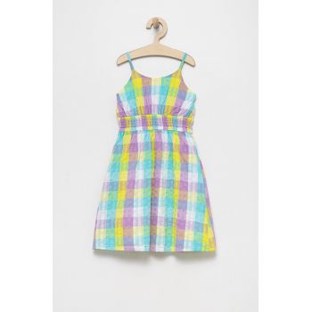 United Colors of Benetton rochie din bumbac pentru copii midi, evazati