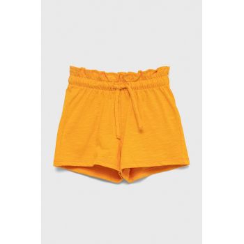 United Colors of Benetton pantaloni scurți din bumbac pentru copii culoarea portocaliu, neted de firma originali