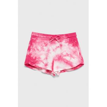 United Colors of Benetton pantaloni scurți din bumbac pentru copii culoarea roz, modelator