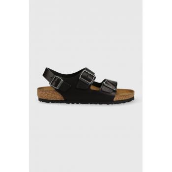 Birkenstock sandale de piele Milano barbati, culoarea negru