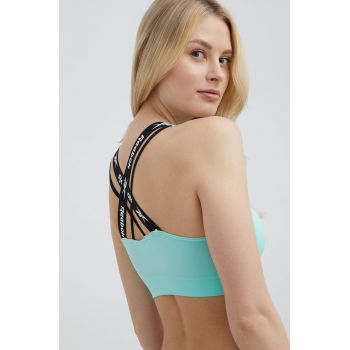 Reebok sutien F9776 culoarea turcoaz, neted de firma original