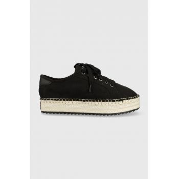 Tommy Jeans espadrile culoarea negru, cu platforma