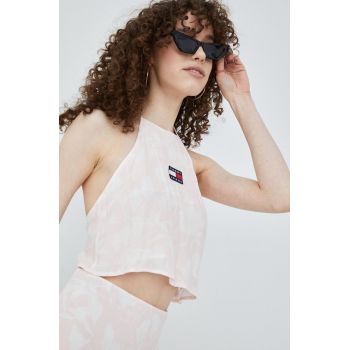 Tommy Jeans top femei, culoarea roz ieftin