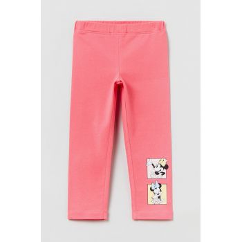 OVS leggins copii culoarea roz, cu imprimeu