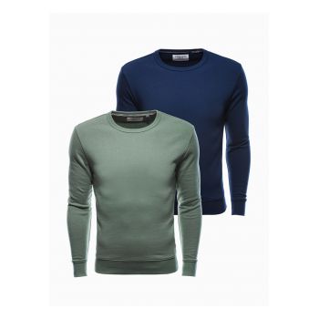 Set de bluze sport cu decolteu la baza gatului - 2 piese - Verde - Bleumarin -