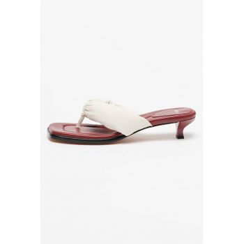 Papuci flip-flop de piele cu toc kitten Gillian