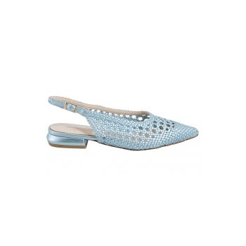 Pantofi slingback de piele cu varf ascutit