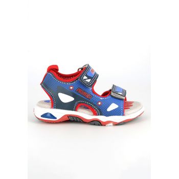 Sandale din piele ecologica cu model si inchidere velcro Sandale din piele ecologica cu model si inchidere velcro