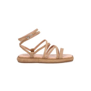 Sandale de piele intoarsa cu barete multiple Sandale de piele intoarsa cu barete multiple