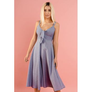 Rochie midi cu nod frontal Renee