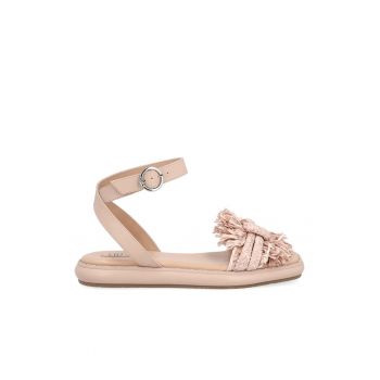Sandale de piele cu insertii de iuta Sandale de piele cu insertii de iuta