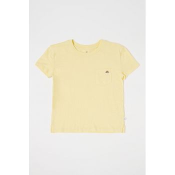Tricou din bumbac organic cu buzunar aplicat pe piept