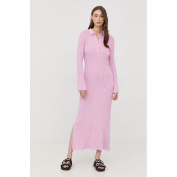 BOSS rochie culoarea violet, maxi, mulata