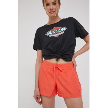 Helly Hansen pantaloni scurți femei, culoarea portocaliu, uni, medium waist 53077-001 ieftini