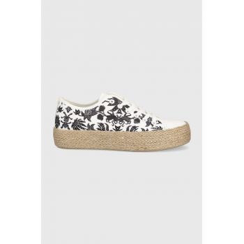 Medicine espadrile culoarea alb, cu platforma