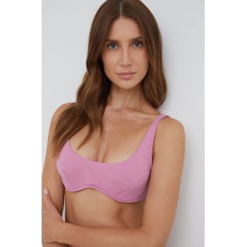 United Colors of Benetton sutien de baie culoarea roz, cupa moale