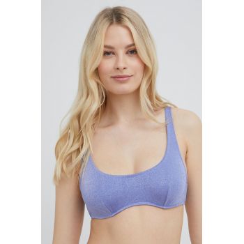 United Colors of Benetton sutien de baie culoarea violet, cupa moale