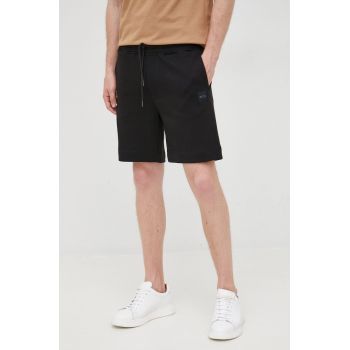 BOSS pantaloni scurti din bumbac Boss Casual barbati, culoarea negru